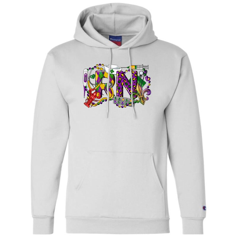 Rn Registered Nurse Mardi Gras Champion Hoodie | Artistshot