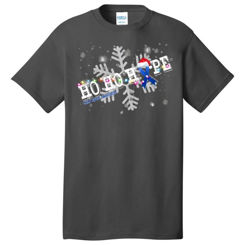 Child Abuse Fighter Child Abuse Awareness - Ho Ho Hope Cure Christmas Basic T-shirt | Artistshot