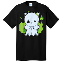 Pastel Goth Cat And Cute Ghost Meow Feline For Halloween T Shirt Basic T-shirt | Artistshot