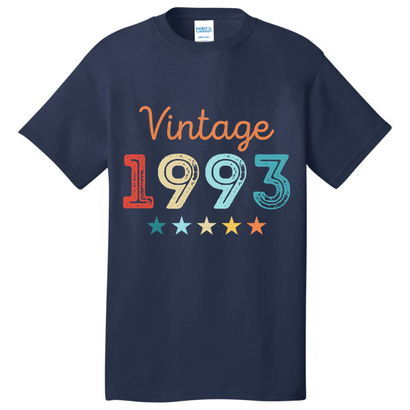 Vintage 1993 30th Birthday Retro Gift 30 Year Old Basic T-shirt | Artistshot