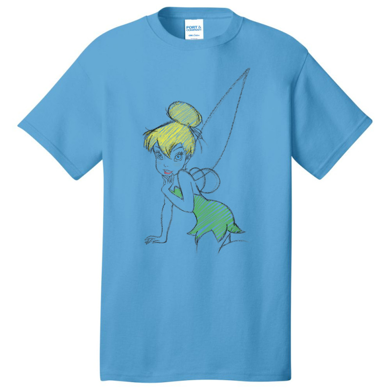 Peter Pan Tinker Bell Sketch Portrait Basic T-shirt by CrawfordMoes | Artistshot