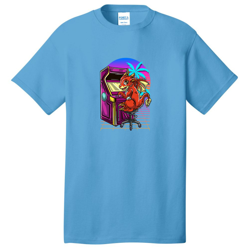 Cyberpunk Arcade Gaming Dragon Video 1 Basic T-shirt by RobertTaylor | Artistshot