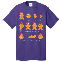 Fraction Gingerbread Cookie Santa Hat Christmas Math Teacher T Shirt Basic T-shirt | Artistshot