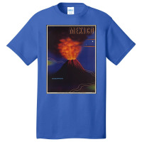 Vintage Mexico Travel Poster - Volcano Basic T-shirt | Artistshot