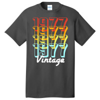 Vintage Since 1977 Old Men Women Retro Sunset Basic T-shirt | Artistshot