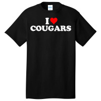 I Love Cougars Geeks Funny Fun Heart Basic T-shirt | Artistshot