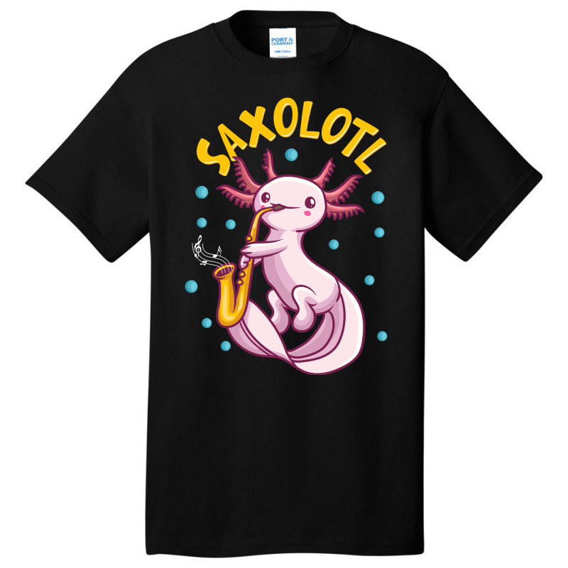 Saxolotl Sax Playing Axolotl Pun Walking Fish Basic T-shirt | Artistshot