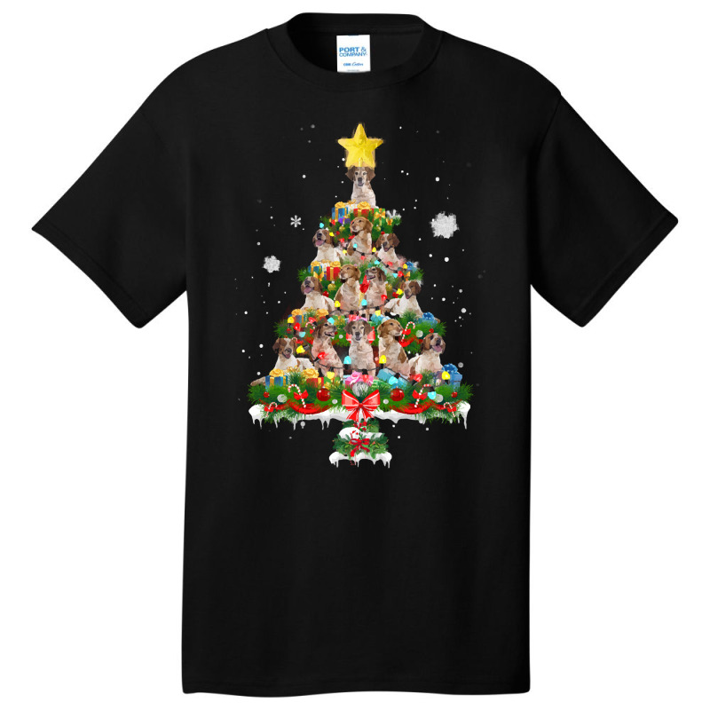 Brittany Spaniel Dog Cute Brittany Christmas Tree Dog Lover Xmas Costu Basic T-shirt | Artistshot