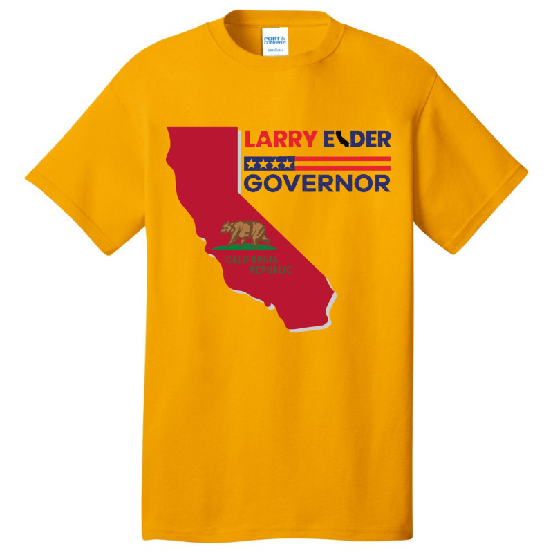 Larry Elder For California Governor Flag Newsom Funny Basic T-shirt by cm-arts | Artistshot