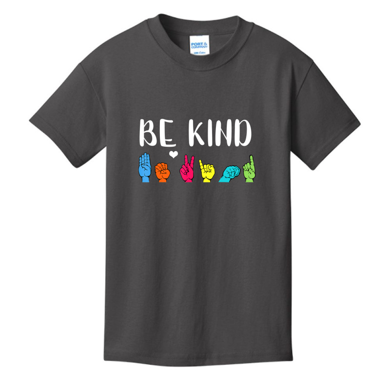 Be Kind Asl American Sign Language Cute Kindness Basic Youth T-shirt by cm-arts | Artistshot