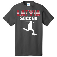 Latvia Soccer Lovers Jersey   Proud Latvian Football Fans T Shirt Basic T-shirt | Artistshot