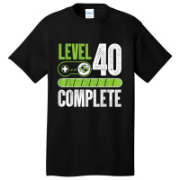 40th Birthday Gift Man Woman Gamer Gamer Level 40 Basic T-shirt | Artistshot