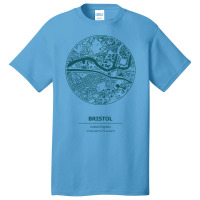 Bristol City Map Coordinates Basic T-shirt | Artistshot