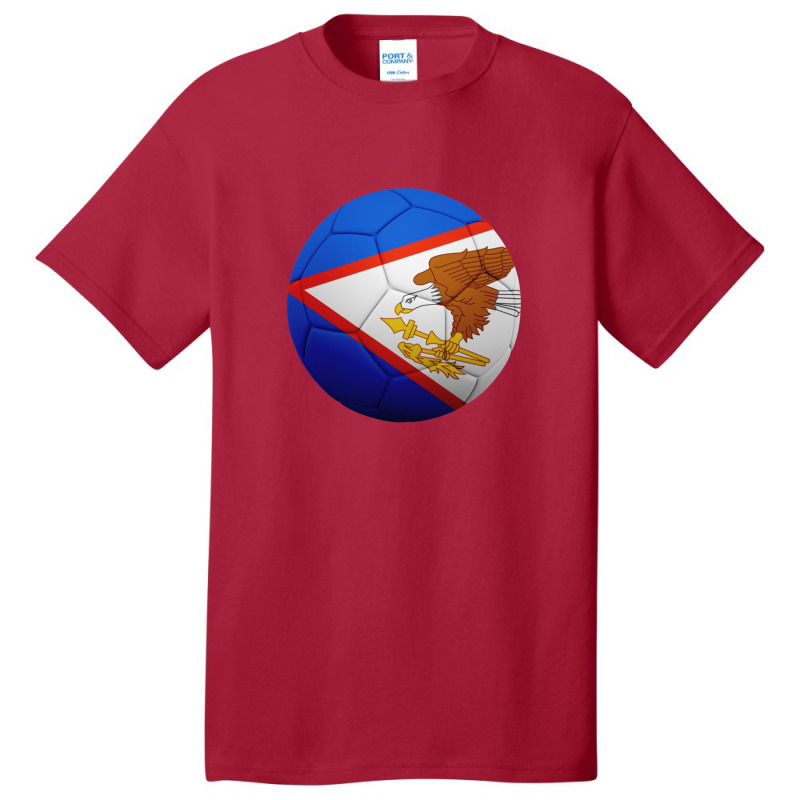 Football Soccer American Samoa Flag Ball American Samoan Flag Football Basic T-shirt by CharlieFairchild | Artistshot