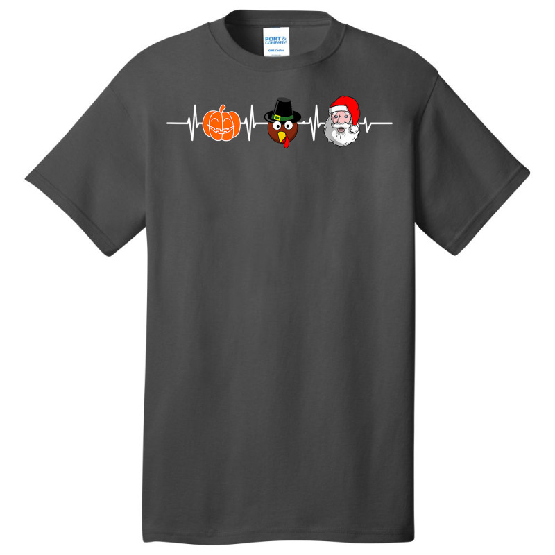 Halloween Pumpkin Turkey Father Christmas Heartbeat T Shirt Basic T-shirt | Artistshot