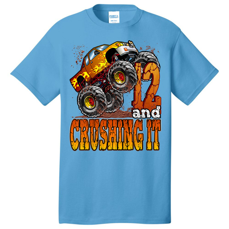 Kids 12 Year Old Monster Truck Birthday Shirt 12 & Crushing It Basic T-shirt | Artistshot