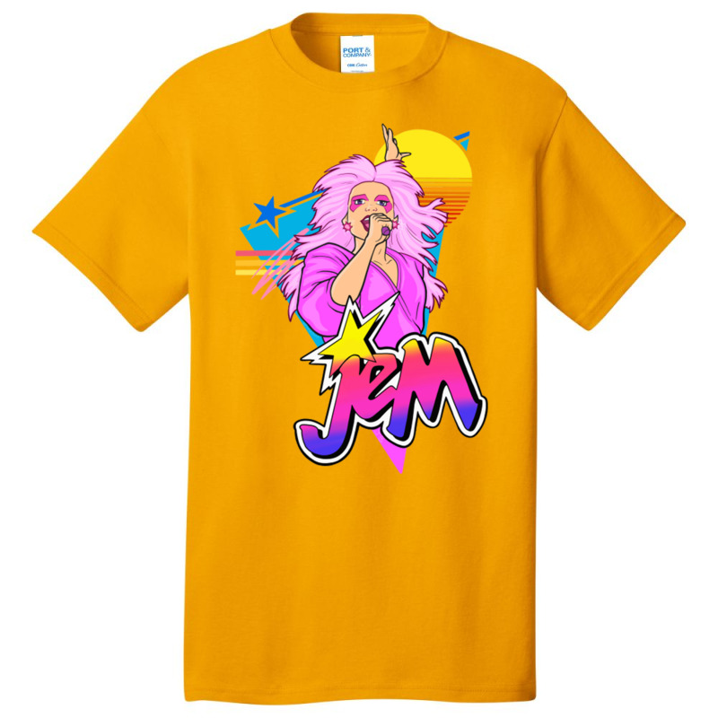 Jem 80s Style Art Basic T-shirt by LYNDSADEETER | Artistshot