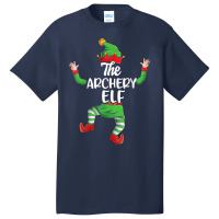 Archery Elf Family Matching Christmas Pajamas Pjs Xmas Men Basic T-shirt | Artistshot