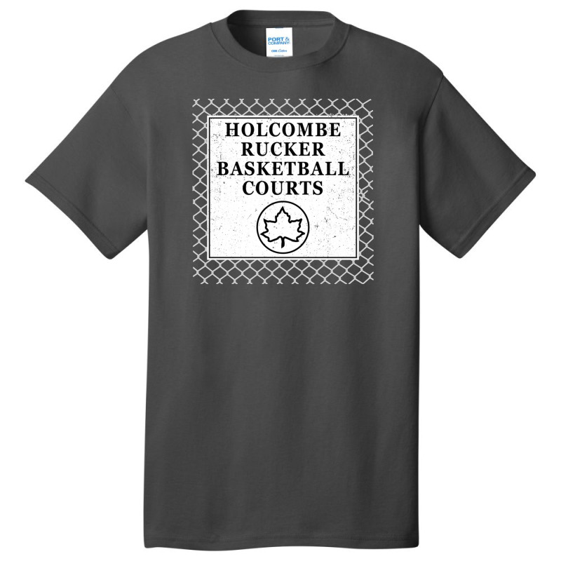 Holcombe Rucker Basketball Courts Park Sign On Chain Link Fence Basic T-shirt by cm-arts | Artistshot