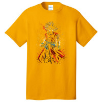 Goku Power Pole Ink Splatter For Boyfriend Basic T-shirt | Artistshot