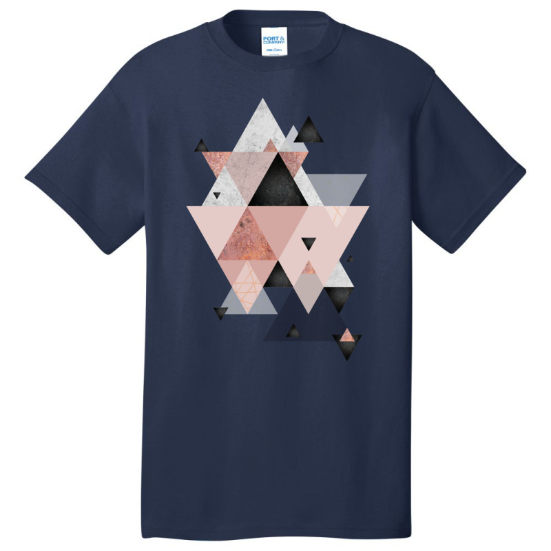 Geometric Compilation In Rose Gold And Blush Pink Basic T-shirt | Artistshot