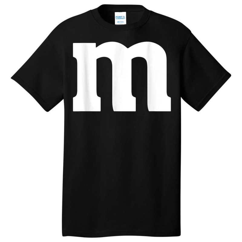 Letter M Simple Lazy Halloween Costume Party Men Women T Shirt Basic T-shirt by pofijinashu | Artistshot