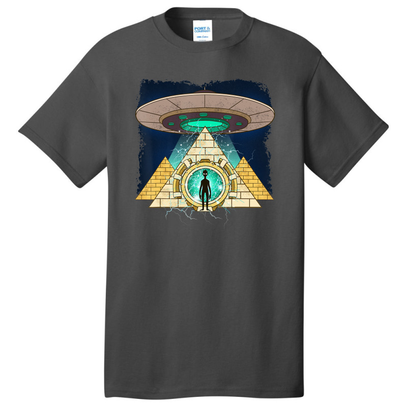 Ancient Astronaut Egyptian Pyramid Alien Conspiracy Theory Basic T-shirt by doboc | Artistshot