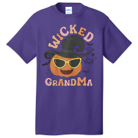 Womens Wicked Grandma Retro Pumpkin Halloween Family Cute Matching T S Basic T-shirt | Artistshot