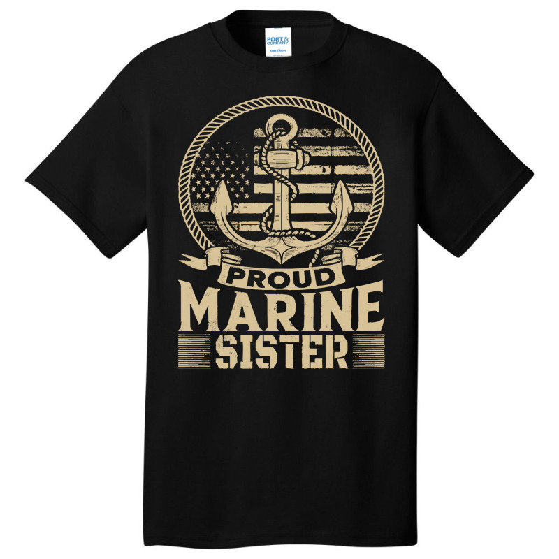 Marine Sister Proud Marine Sister United States Of America Military (2 Basic T-shirt by kerchingparticular | Artistshot