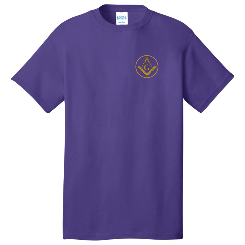 Freemason Gold Square And Compass In Circle Frame Masonic Basic T-shirt by CarsenBuonantony | Artistshot