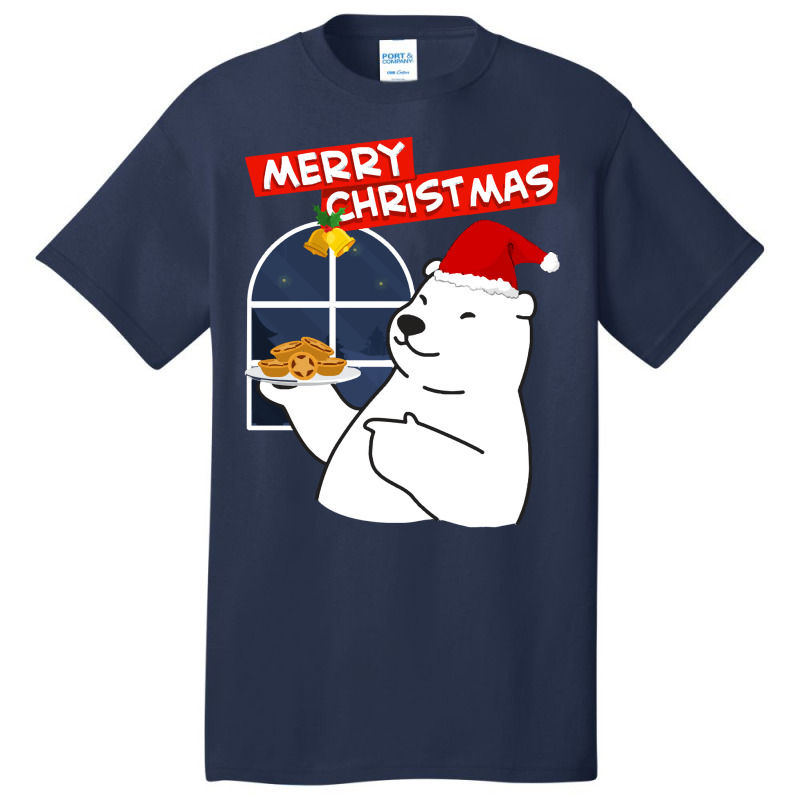 Merry Christmas Merry Christmas Polar Bear  Christmas Cookies Basic T-shirt by kerchingparticular | Artistshot