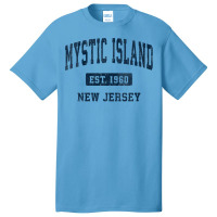 Womens Mystic Island New Jersey Nj Vintage Athletic Sports Design V Ne Basic T-shirt | Artistshot