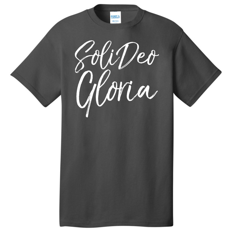 Christian Saying Glory To God Along Latin Soli Deo Gloria Basic T-shirt by Min03 | Artistshot