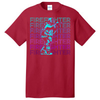 Firefighter,firefighter,firefighting,fireman,retro,gift,family,funny,f Basic T-shirt | Artistshot