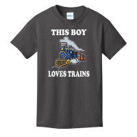 This Boy Loves Trains Train Wagon Lover S Basic Youth T-shirt | Artistshot