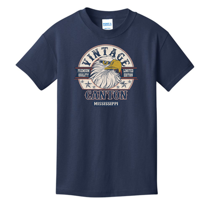 Retro Bald Eagle Canton Mississippi Vintage Limited Edition Basic Youth T-shirt | Artistshot