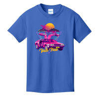 Beach Please Futuristic Car Retro Sunset Synthwave Basic Youth T-shirt | Artistshot