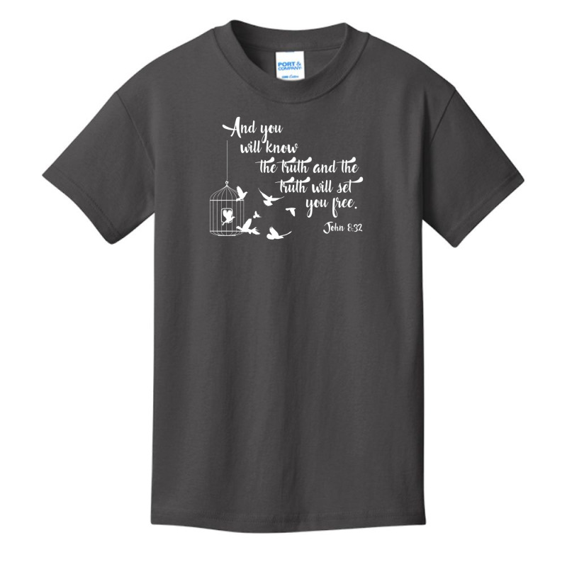 Christian Bible Bird Cage Truth Shall Set You Free Birds Basic Youth T-shirt | Artistshot