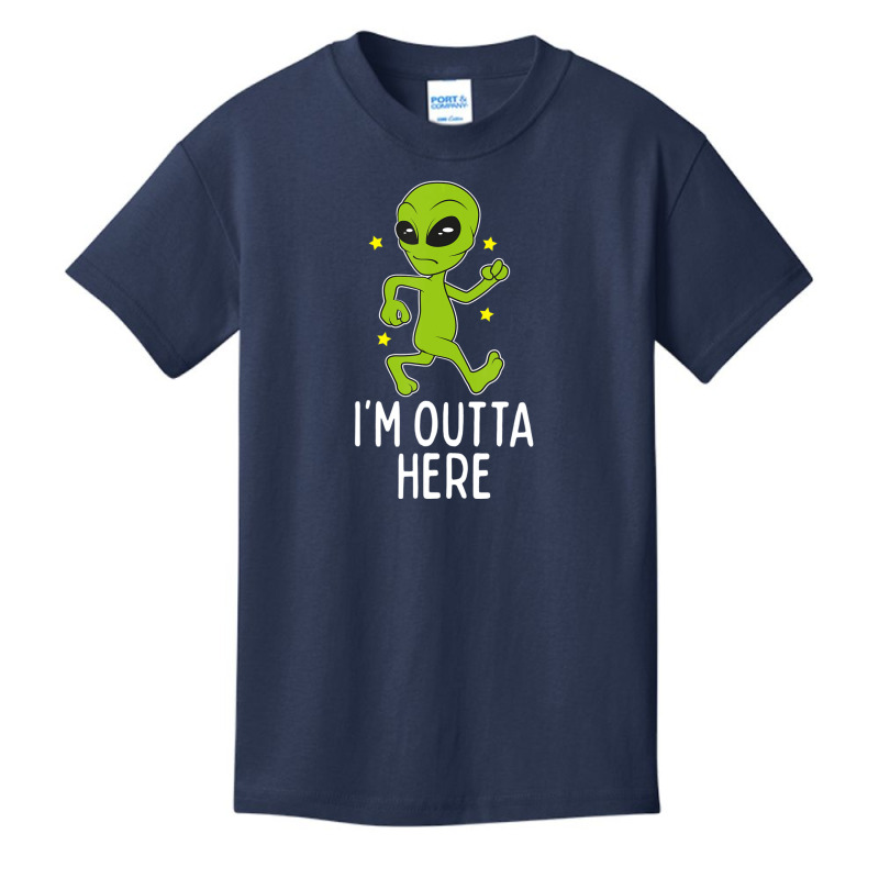 I'm Outta Here Alien Storm Area 51 Alien Running Away Basic Youth T-shirt by hoangan | Artistshot