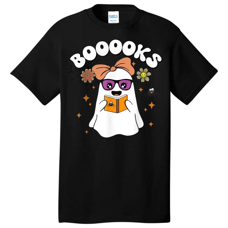 Booooks Ghost Read Library Books Halloween Teacher Shirt Basic T-shirt by Fashzilla | Artistshot