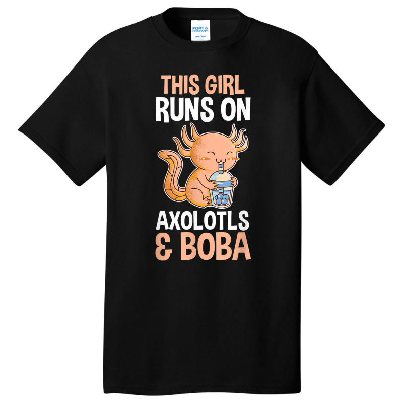 Axolotl Bubble Tea Basic T-shirt by Claire J Tinsley | Artistshot