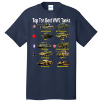 Top Ten Best Ww2 Tanks M4 Sherman Panzer Iv Tiger Ii T 34 T Shirt Basic T-shirt | Artistshot