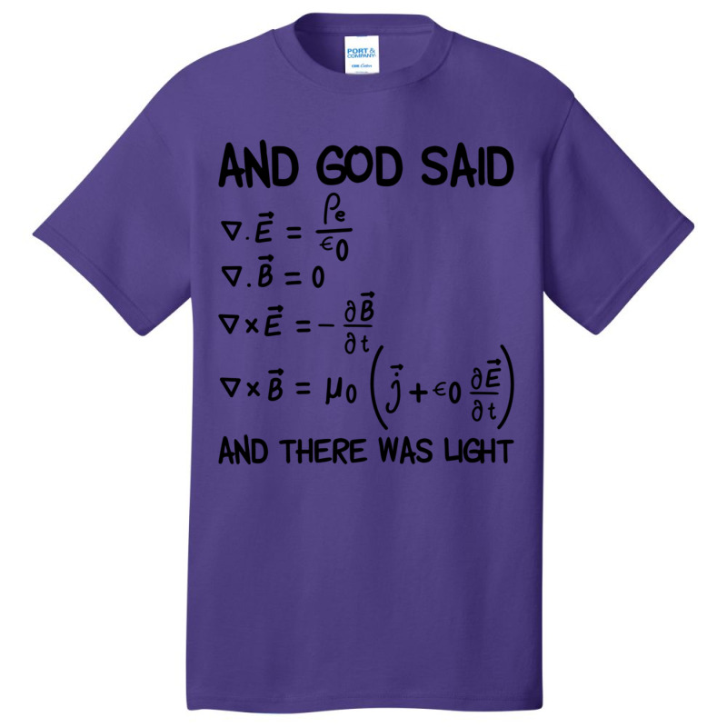 Maxwell Equations And God Said And There Was Light Pullover Hoodie Basic T-shirt by cm-arts | Artistshot