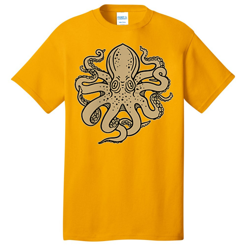 Octopus, Old School Sailor Tattoo Clipper Ship And Swallows Basic T-shirt by SelwynOman | Artistshot