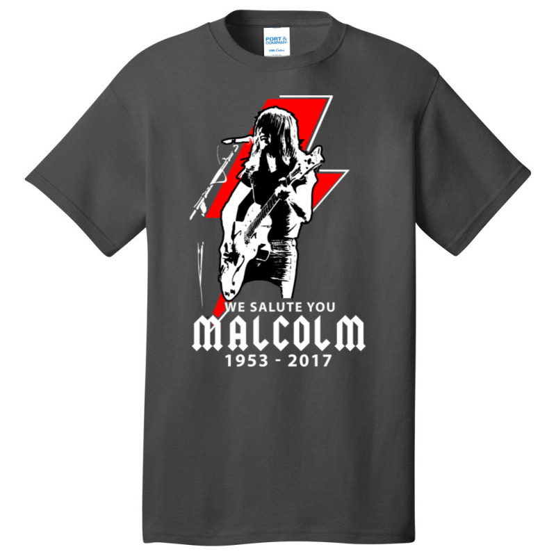 Malcolm Young Malcolm Young  We Salute You Basic T-shirt by JULIUSGERADEAU | Artistshot