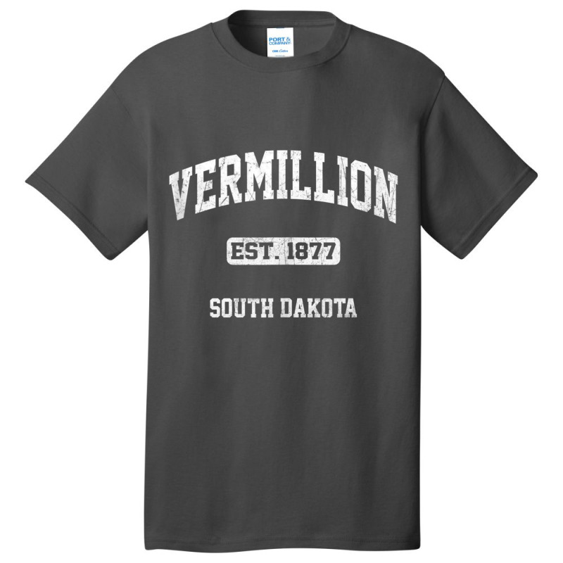 Vermillion South Dakota Sd Vintage State Athletic Style Tank Top Basic T-shirt by cm-arts | Artistshot