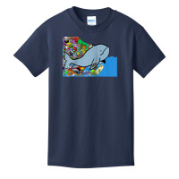 Blue Whale, Marine Sea Animal, Ocean Life, Surf, Art Work Raglan Baseb Basic Youth T-shirt | Artistshot