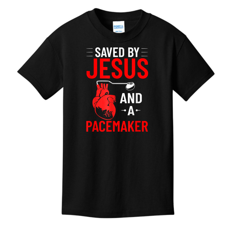 Saved By Jesus And A Pacemaker Heart Disease Awareness Funny T Shirt Basic Youth T-shirt | Artistshot