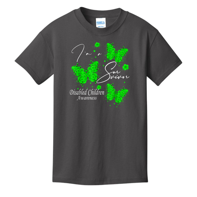 I'm A Survivor Disabled Children Awareness Butterfly T Shirt Basic Youth T-shirt by cm-arts | Artistshot