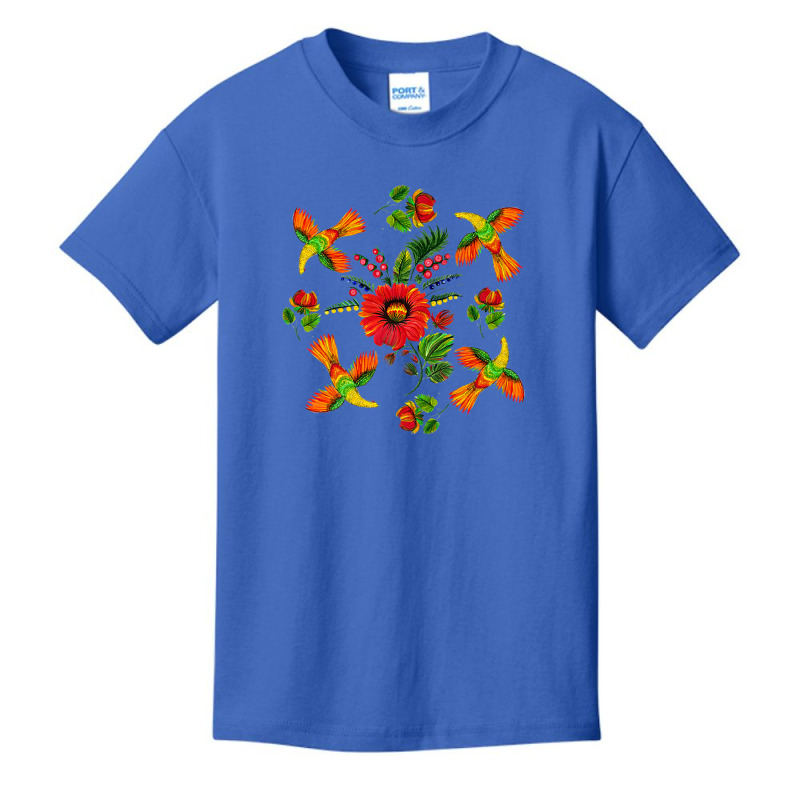 Slavic Colorful Birds, Flowers Petrykivka Painting Ethnical Premium T Basic Youth T-shirt by cm-arts | Artistshot